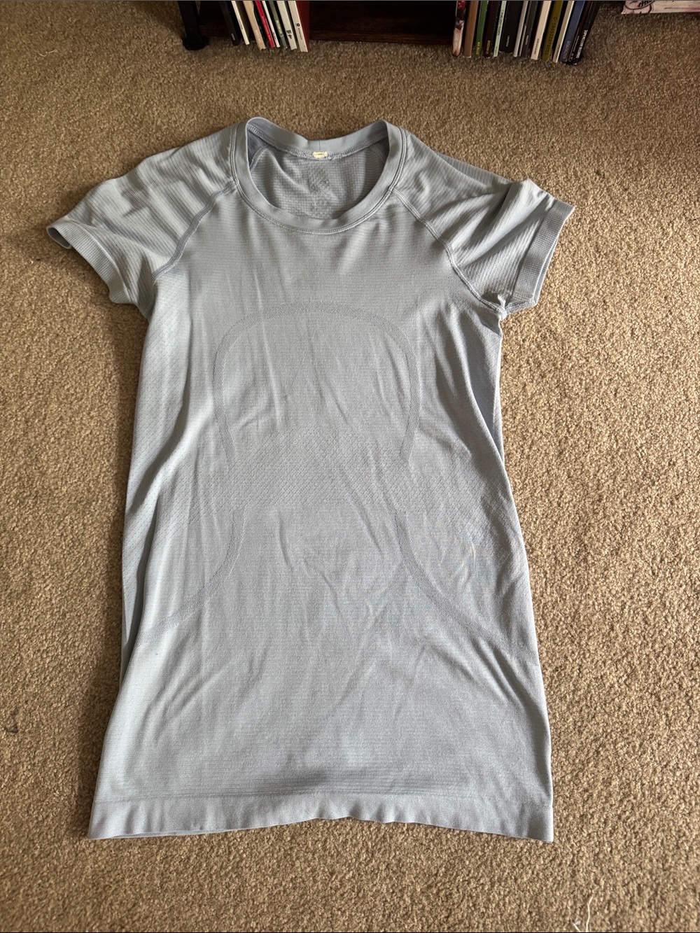 lululemon athletica light blue short sleeve performance tee